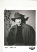 Jeff Carson signed 10x8inch black and white promo photo. Music autograph. Good condition. All