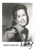 Helen Darling signed 7x5inchch black and white promo photo. Dedicated. Music autograph. Good