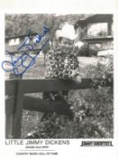 Little Jimmy Dickens signed 10x8inch black and white promo photo. Music autograph. Good condition.
