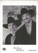 Bellamy Brothers signed 10x8inch black and white promo photo. Dedicated. . Music autograph. Good