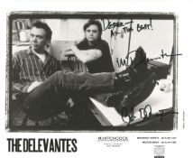 The Delevantes signed 10x8inch black and white promo photo. Dedicated. Music autograph. Good