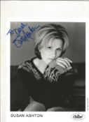 Susan Ashton signed 10x8inch black and white promo photo. Dedicated. Music autograph. Good