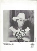 Terri Clark signed 10x8inch black and white promo photo. Dedicated. Music autograph. Good condition.
