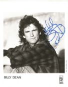 Billy Dean signed 10x8inch black and white promo photo. Music autograph. Good condition. All