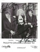 Paulette Carlson and Highway 101 signed 10x8inch black and white promo photo. Music autograph.