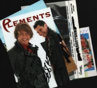 Music signed small photo collection. 4 photos. Foster and Allen, Elements, Element of crime and