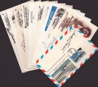 FDC signed collection approx 10 stamped and postmarked George Meany and more. Good condition. All