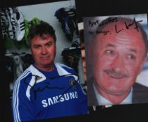 Football signed collection. 3 various sizes. Guus Hiddink, Alan Green and Phil Scolari. Good
