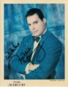 Freddie Mercury signed 10x8inch colour photo. Good condition. All autographs come with a Certificate