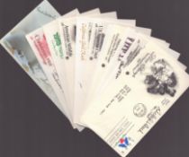 FDC signed collection approx 10 stamped and postmarked unknown signatures. Good condition. All