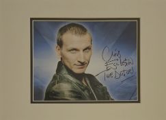 Chris Eccleston signed 16x12 inch overall mounted Dr Who Colour photo. Good condition. All