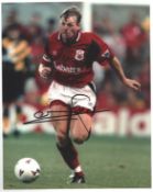 Stuart Pearce signed 10x8 inch colour photo pictured while playing for Nottingham Forest. Good