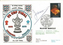 LIVERPOOL V EVERTON 1989 DAWN FIRST DAY COVER SIGNED BY JOHN ALDRIDGE. Good condition . All