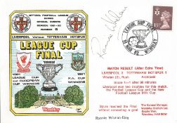 LIVERPOOL V TOTTENHAM HOTSPUR 1982 DAWN FIRST DAY COVER SIGNED BY RONNIE WHELAN. Good condition .