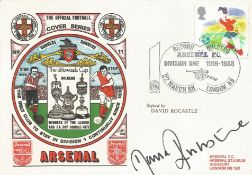 ARSENAL NEVER RELEGATED 1988 DAWN FIRST DAY COVER SIGNED BY DAVID ROCASTLE. Good condition . All