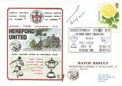 HEREFORD UNITED V HULL CITY 1976 DAWN FIRST DAY COVER SIGNED BY TERRY PAINE. Good condition . All