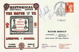 LIVERPOOL V ARSENAL 1989 DAWN FIRST DAY COVER SIGNED BY MICHAEL THOMAS. Good condition . All