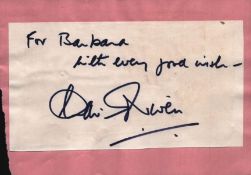 David Niven signed 6x4 inch overall signature piece affixed to page. Good condition. All