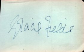 Gracie Fields signed 5x3 inch album page. Good condition. All autographs come with a Certificate of