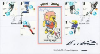World Cup Willie 40th anniversary of England Winners 1966-2006 stamp cover signed by Eusebio no:8 of