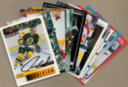 Ice Hockey signed trading card collection includes 10, great names such as Benoit Hogue, Peter