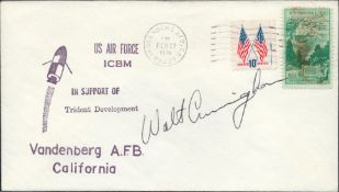 Astronaut Walt Cunningham signed US Air Force ICBM Trident Development envelope PM VandenbergAFB,