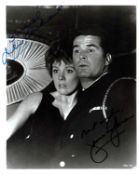Julie Andrews and James Garner signed 10x8 inch black and white photo. Good condition Est.