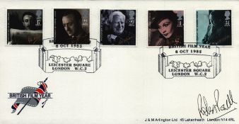 Robert Powell signed British Film Year FDC Double PM British Film Year 8 Oct 1985 Leicester Square