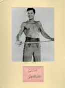 Cornel Wilde 16x12 inch mounted signature piece includes signed album page and vintage black and