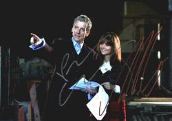 Peter Capaldi and Jenna Coleman signed Dr Who signed 12x8 inch colour photo. Good condition Est.