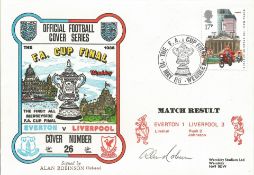 EVERTON V LIVERPOOL 1986 DAWN FIRST DAY COVER SIGNED BY REFEREE ALAN ROBINSON. Good condition .