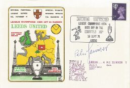 LEEDS UNITED V FC ZURICH 1974 DAWN FIRST DAY COVER SIGNED BY PETER LORIMER. Good condition . All