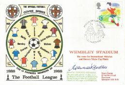 WEMBLEY STADIUM 1988 DAWN FIRST DAY COVER SIGNED BY HOWARD KENDALL. Good condition . All