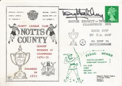 NOTTS COUNTY V NEWPORT COUNTY 1971 DAWN FIRST DAY COVER SIGNED BY TONY HATELEY. Good condition .