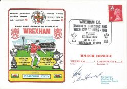 WREXHAM V CARDIFF 1978 DAWN FIRST DAY COVER SIGNED BY ARFON GRIFFITHS. Good condition . All