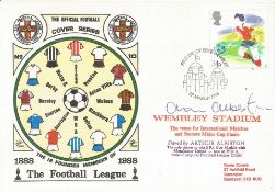 WEMBLEY STADIUM 1988 DAWN FIRST DAY COVER SIGNED BY ARTHUR ALBISTON. Good condition . All