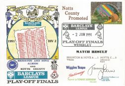 BRIGHTON V NOTTS COUNTY 1991 DAWN FIRST DAY COVER SIGNED BY TOMMY JOHNSON. Good condition . All