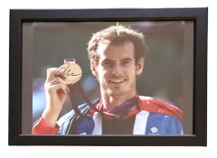 Tennis, Andy Murray signed 13x10inch overall framed colour photo. Good condition. All autographs