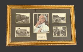 Great Train Robber Bruce Reynolds 36x21inch overall framed and mounted signature display includes