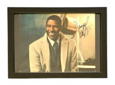 Denzel Washington signed 13x10inch overall framed colour photo. Good condition. All autographs
