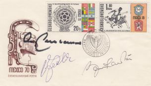 Football, Bobby Charlton, Franz Beckenbauer and Uwe Seller multi signed WORLD CUP 1970 FIRST DAY