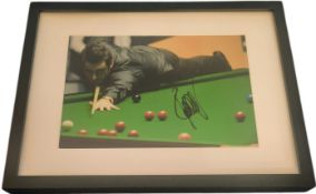 Snooker, Ronnie O'Sullivan signed 17x13inch overall framed and mounted colour photo. Good condition.