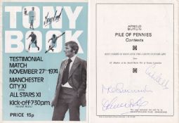 Football, MANCHESTER CITY legends Colin Bell, Mike Summerbee and Francis Lee multi signed 1974