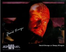 David Orange signed 10x8inch Star Trek colour promo photo. Good condition. All autographs come