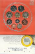 Uncirculated set of British coins from 2004 to celebrate Human Achievement, includes £2 coin to