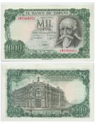Uncirculated Spanish 1000 PTAS Note from 1971 in excellent condition. We combine postage on multiple