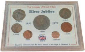 Silver Jubilee coin collection. The Coinage of Great Britain struck to commemorate the silver