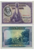 Spanish 1928 Uncirculated 100 PTAS Banknote in excellent condition Numbered A6. We combine postage