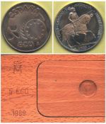 Coin (Spanish M 5 ECU 1995 coin which belongs to the 1989 issue) Commemorative 5 EURO Coin Caes