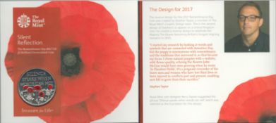 The Remembrance Day 2017 UK £5 Brilliant Uncirculated Coin in presentation wallet. We combine